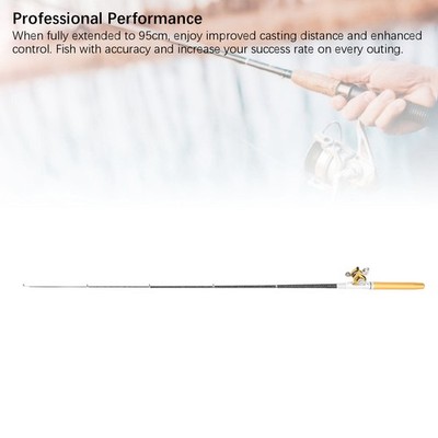 Gold Pen Fishing Rod High Strength Lightweight Pocket Fishing Rod With Reel Gift