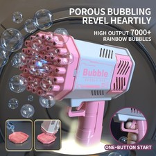 40 Hole Automatic Bubble Machine Gun Toy LED Light Outdoor Party Wedding Kids Bu