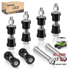Golf Cart Rear Spring Bushing Kit with 12 Bushings 6 Metal Spacers Black 