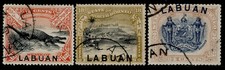 NORTH BORNEO - Labuan QV SG98-100, 1897-98 complete set, FINE USED. Cat &pound;200+