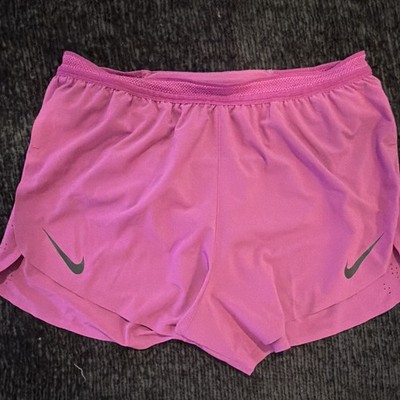 Nike Men s Medium  Pink Dri-FIT Mesh Running Shorts Drawstring Breathable