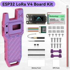 915MHz LoRa V4 ESP32 OLED Board +Antenna+GPS Module+Case+ Battery for Meshtastic