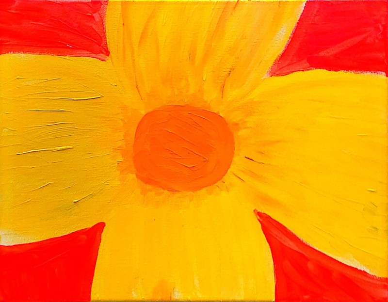 Yellow Forcythia Spring Floral Colorful Modern Art Acrylic Painting Canvas 11x14