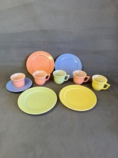 Vintage Hazel Atlas Little Hostess Child's Tea Pastel Moderntone Pattern 10pc