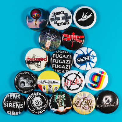 Post-Hardcore 1'' Buttons set of 17 Pins | Glassjaw The Used Refused Band Badges