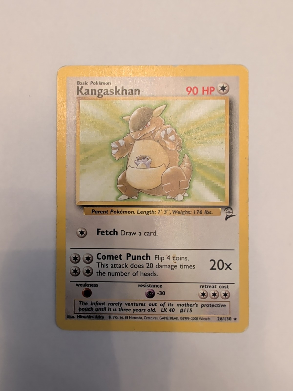 Pokémon TCG Kangaskhan Base Set 2 Rare Card 26/130 LP