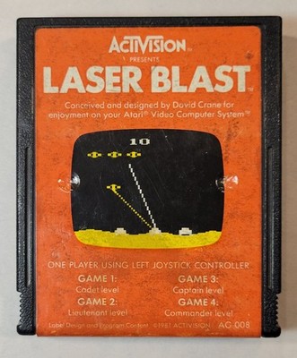 1981 Laser Blast Atari 2600 Video Game Cartridge Only OEM Cart Tested & Works 