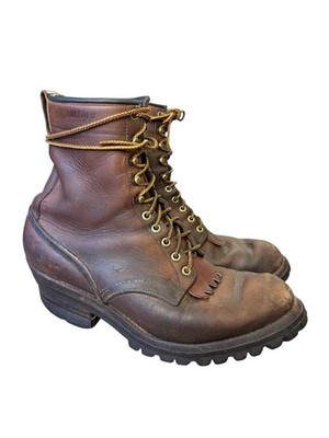 Vintage Buffalo Brand Logger Boot Brown Leather Men size 10.5 C