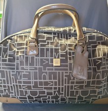 Vintage Diane Von Furstenberg Brown Tan Luggage Overnight Bag Duffle Carry On