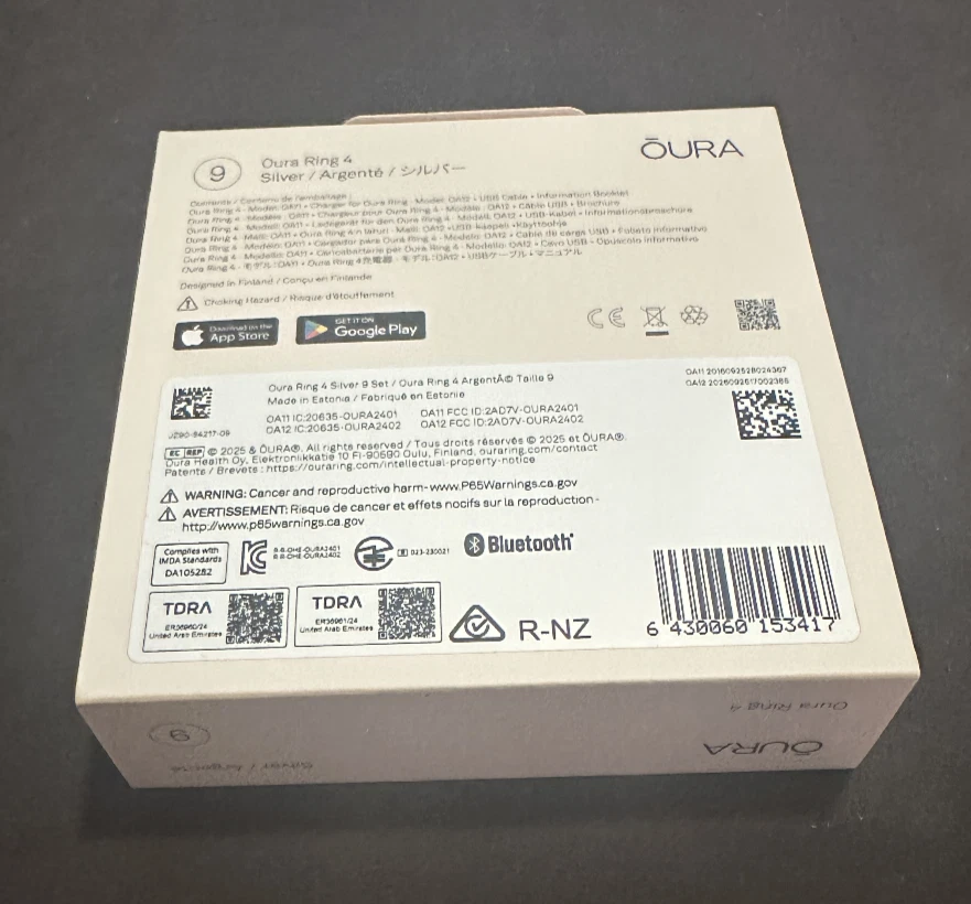 Oura Ring 4 - Smart Ring - Silver - Size 9 - Image 2 of 4