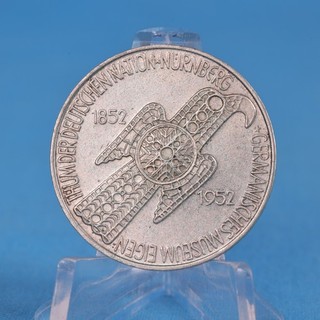Deutschland 5 Mark 1952 D Germanisches Museum Silber Vz