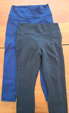 Fabletics PowerHold High-Waisted Compression Leggings Lot 2 L Black/Blue