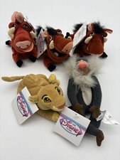 Vintage DISNEY Store LION KING 8" Mini Bean Bag Set of 5 Plush Beanies NWT SK20