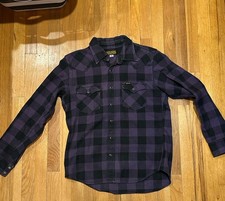 Iron Heart Heavyweight Flannel Mens Large Western Work Shirt Plaid Made in Japan
