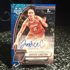 2024-25 Bowman Chrome Justice Carlton Blue Shimmer Auto 21/35
