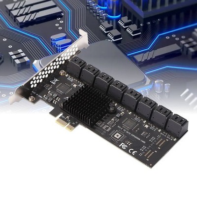 16 Port PCIE Erweiterungskarte Controller PCIe X1 SATA 3.0 Adapter für PC 6Gbps