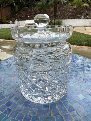 WATERFORD CRYSTAL GLANDORE BISCUIT BARREL COOKIE JAR WITH LID 