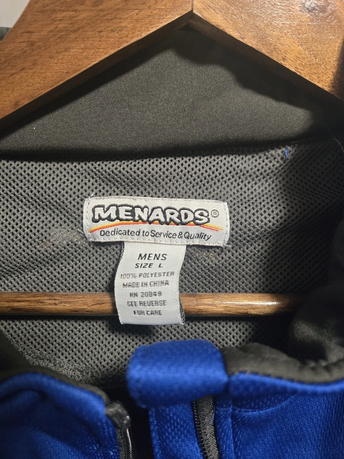 MENARDS Blue Mens L Full-Zip Active Jacket, Genuine Merchandise, Excellent image 3