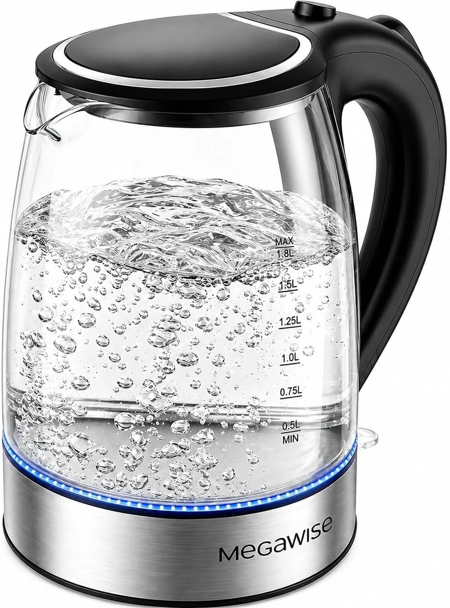 Electric Glass Kettle with Auto Shut-Off (1.8L)