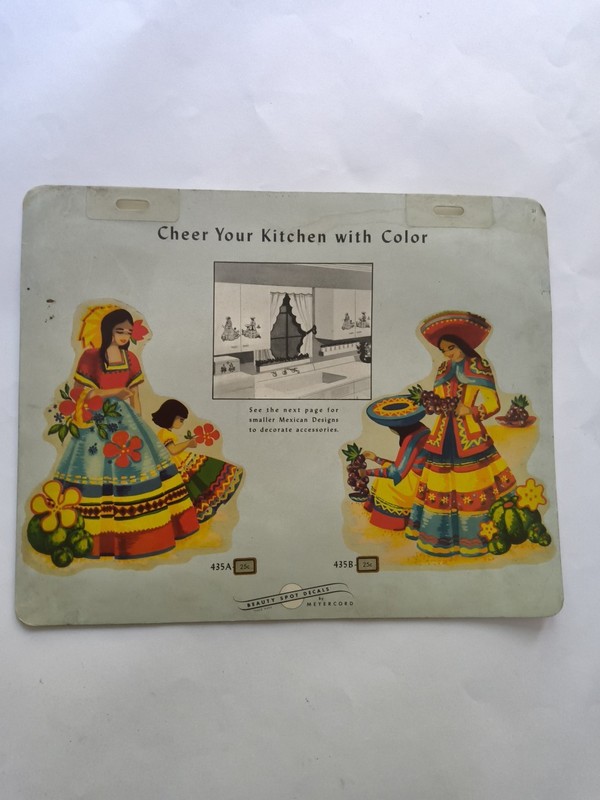 Vintage 1930s or 1940s Large Two Sided Page SALESMAN SAMPLE of Meyercord Decals