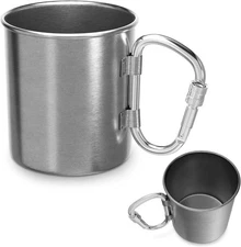Metal Camping Mug 13.5oz – Carabiner Travel Cup