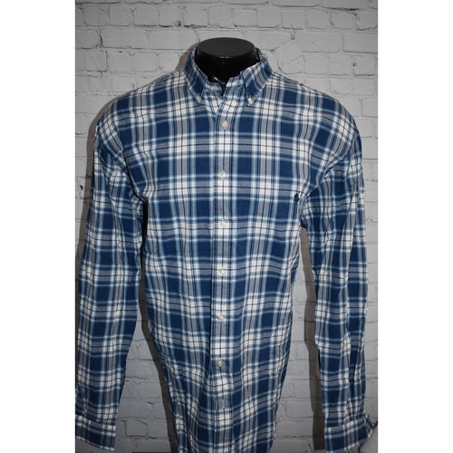 Camisa de vestir Polo Ralph Lauren para hombre talla 2XLT TALL índigo Oxford azul a cuadros - Imagen 7 de 8