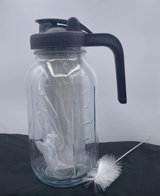 NIB Cold Brew Coffee Maker/Ice Tea/Expresso/Lemonade 64 Oz. Mason Jar Wide Mouth