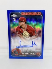 JUSTIN MARTINEZ Rookie 2024 Topps Chrome Blue Refractor Auto /150 Arizona RC