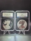2012-S 2-Coin Silver Eagle Set NGC PR70 Ultra Cameo Early Releases **RARE SET**