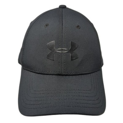 Under Armour Logo Fitted Baseball Cap Black XL Solid Outdoor Vent Holes