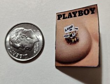 Miniatura casa delle bambole libro rivista scala 1" 1/12 Playboy Bunny copertina capezzolo