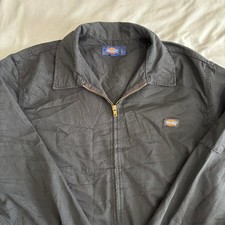 Dickies Unlined Eisenhower Work Jacket Mens Large Black Full Zip Utility JT15