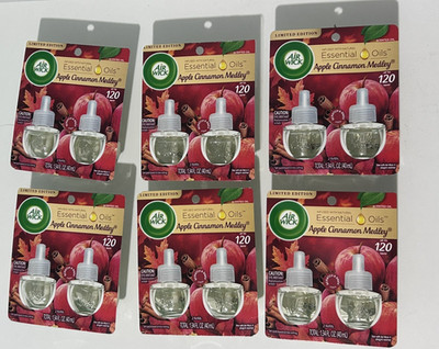 Air Wick Scented Oil Apple Cinnamon Medley Refills- Lot Of 12- Six 2 Packs