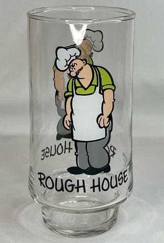 Vintage 1975 Popeye’s “ROUGH HOUSE” Coca-Cola Kollect-A-Set Series Glass Tumbler