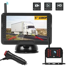Backup Camera Digital Wireless Car Truck Rear View Night Vision & 5" HD Monitor