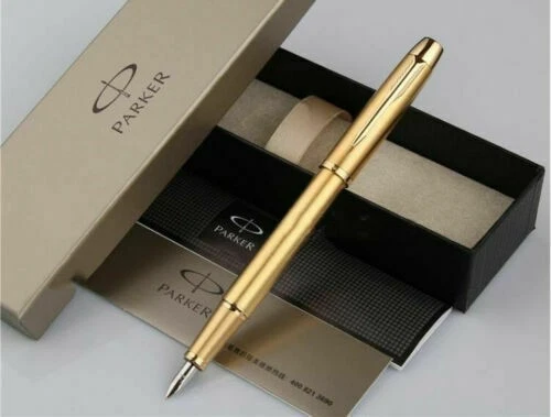 Good Full Gold Parker IM Series Fine (F) Nib Fountain Pen No Box
