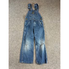 Vintage 90s Oshkosh B'gosh Overall Kid Blue Distressed Vestbak One Piece Size 5T