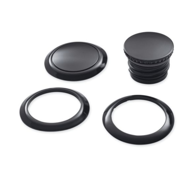 Harley Davidson Flush-Mount Fuel Cap and Left Side Cap Kit - Black