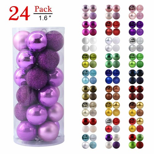 Christmas Hang Balls Xmas Tree Ornaments Hanging Ball Shatterproof 24 Pack New - Bild 102 von 343