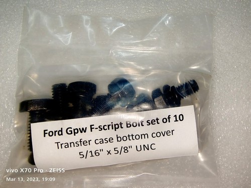 Jeep Ford Gpw WW2 G503 F Script 7 Location Bolts (Set Of 48) high quality repro - Foto 8 di 12