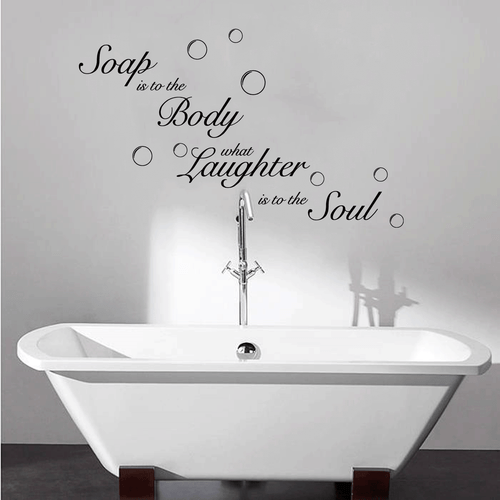 Soap Soak Bubbles Bathroom Quote Toilet Wall Sticker Decal Art Transfer SQE75 - Picture 3 of 3