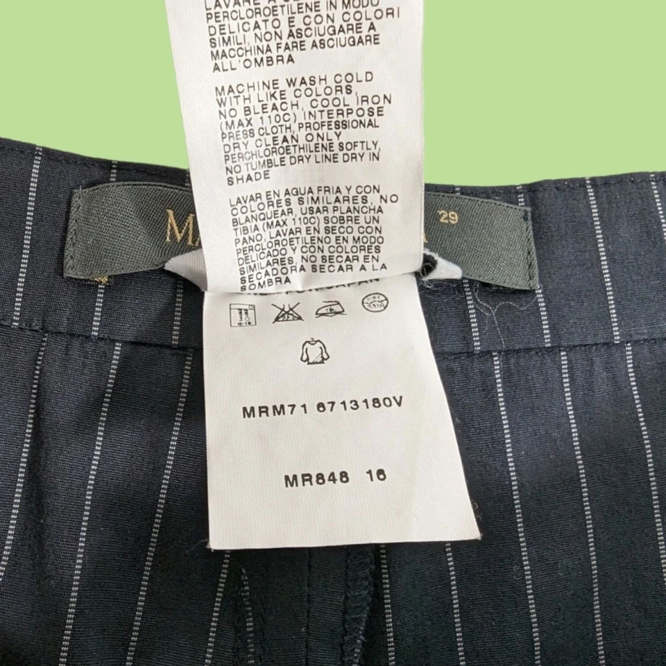 Pantalones de trabajo para mujer Marina Rinaldi azul marino talla 29 rayas blancas formales Foto 4 de 4