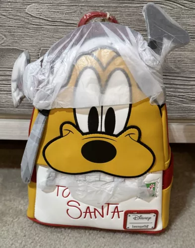 LOUNGEFLY x DISNEY EXCLUSIVE PLUTO DOG LETTER TO SANTA MINI BACKPACK NWT