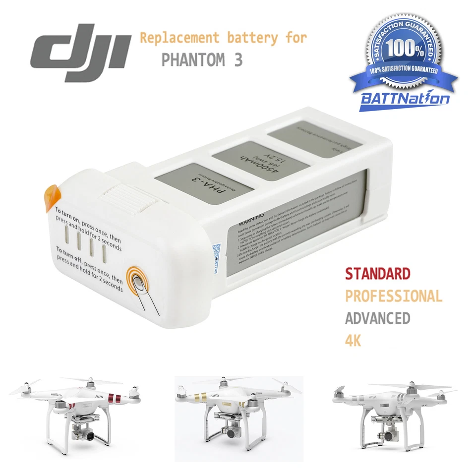 Batería de repuesto inteligente LiPo DJI Phantom3 Professional Advanced 4500 mAh Foto 2 de 4