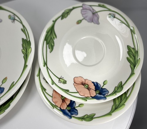 Villeroy and Boch Amapola (2) 7.25" Liner/Saucer (2) 6.5" Saucers Set of 4 - Picture 4 of 9