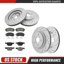 Front Rear Drilled Rotors +Ceramic Brake Pads Kit for Subaru Forester 2019-2022
