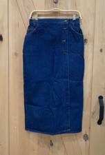 Vintage FORENZA Blue Denim Jean Cotton Wrap Skirt USA Made 10