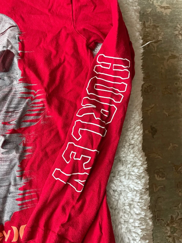 Hurley Boys talla Camiseta manga larga diseño calavera pirata roja S. Lindo, gran forma Foto 3 de 4