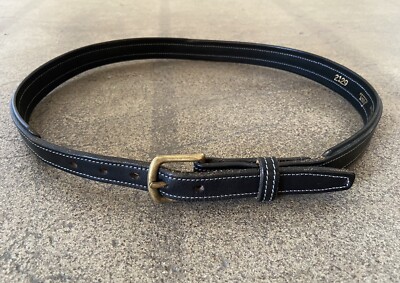 Tory English Bridle Leather Belt Size 30 with Metal Horse Accents Made in USA Women main image 3
