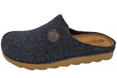 Rohde Herren Filzpantoffel Foggia-H Anthrazit Grau Hausschuhe 7100-82